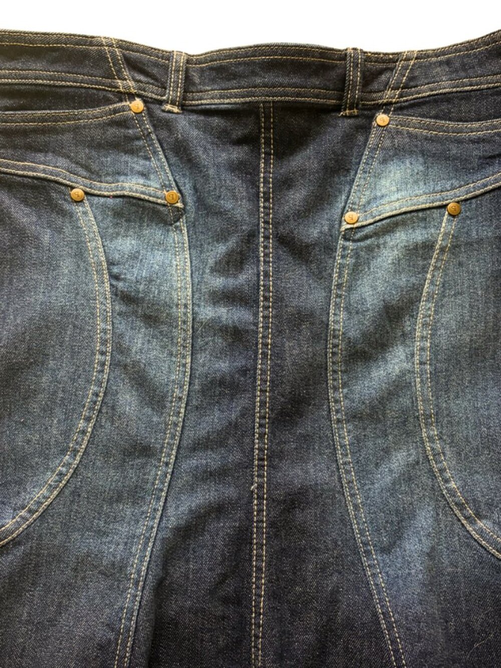 Pilcro Dark Blue Denim Midi Skirt - Picture 5 of 5